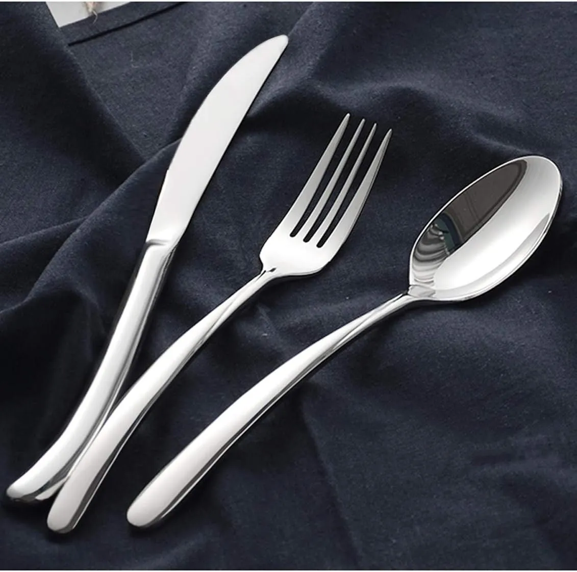 HaWare 40-Piece Heavy Duty Silverware Set, Stainless Steel Solid Flatware Cutlery for 8, Modern & Elegant Design for Home/Hotel/Wedding, Mirror Polished and Dishwasher Safe