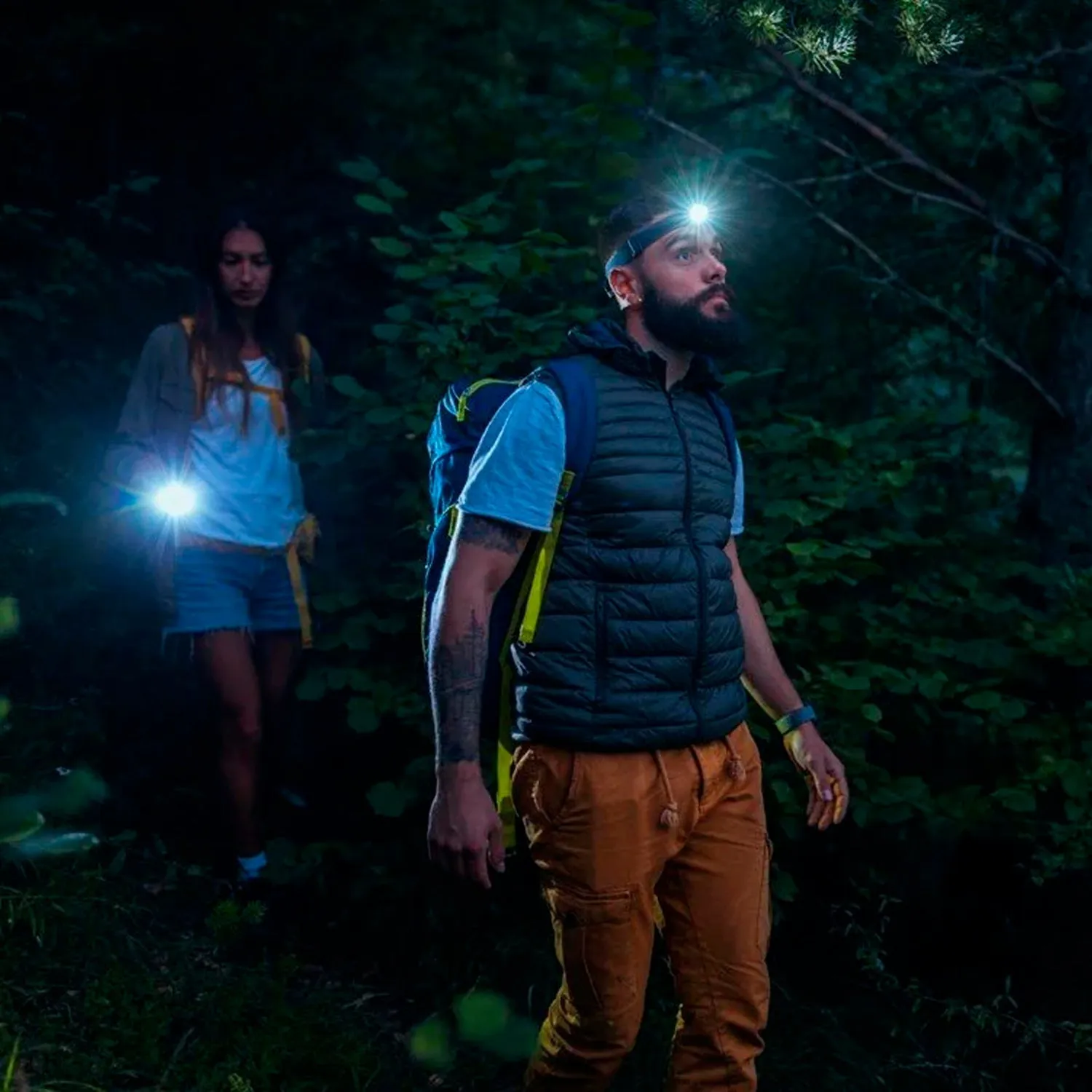 Head Lamp 15 Led Long Range Rechargeable  Lamp Use For Camping, Hiking