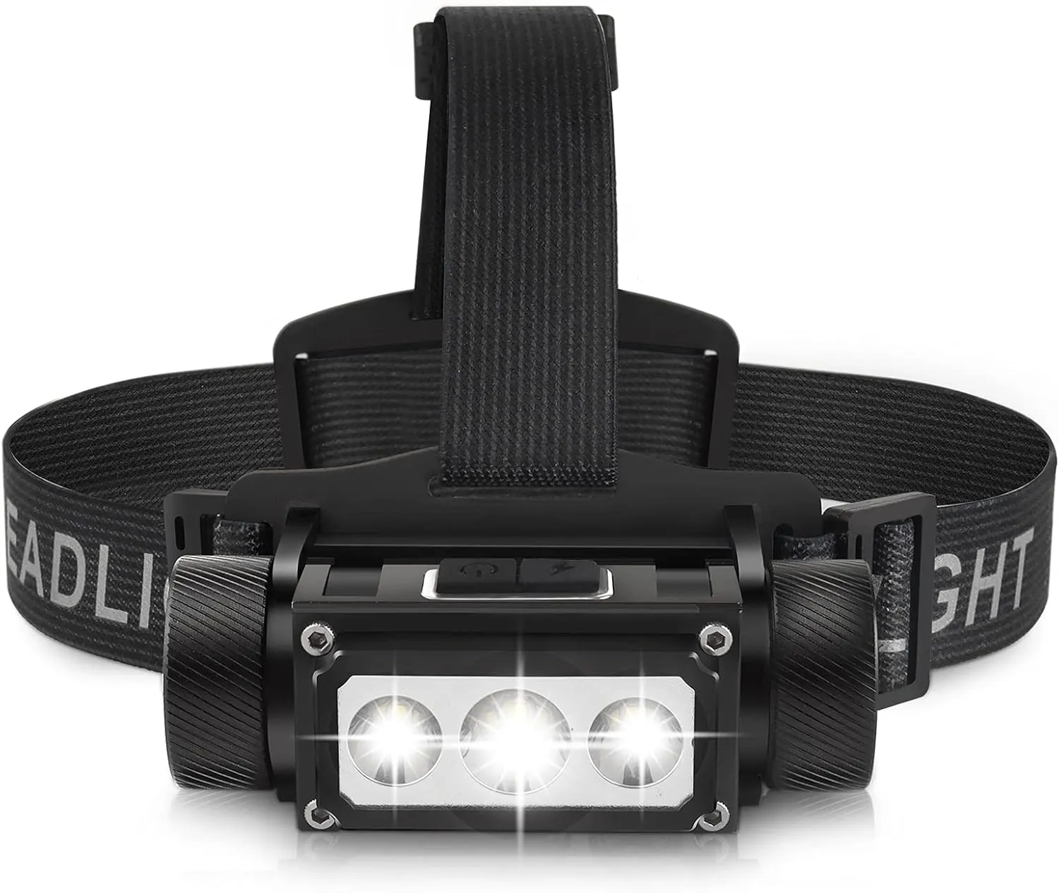 Headlamp Rechargeable, Super Bright LED Headlight Flashlight 6 Modes 160 Degree Adjustable Hardhat Headlamp