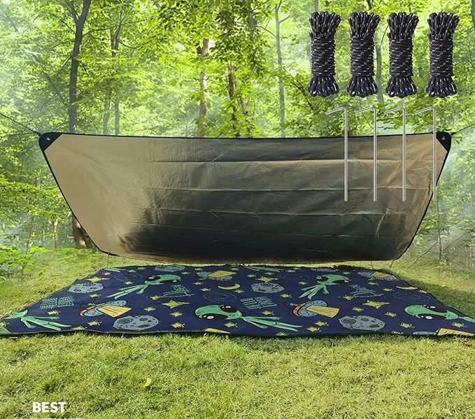 Heavy Duty Survival Blanket -Multifunctional Reflective Tarp Thermal Blanket - 60" x 83" Waterproof Sandproof for Camping Hiking Outdoors Multifunctional Emergency Blanket