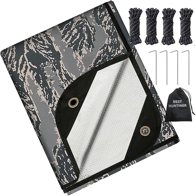 Heavy Duty Survival Blanket -Multifunctional Reflective Tarp Thermal Blanket - 60" x 83" Waterproof Sandproof for Camping Hiking Outdoors Multifunctional Emergency Blanket