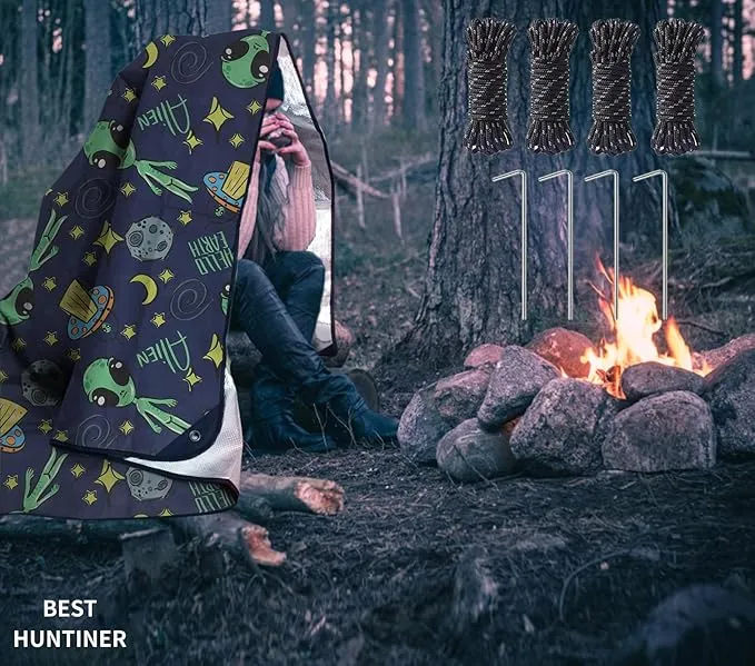 Heavy Duty Survival Blanket -Multifunctional Reflective Tarp Thermal Blanket - 60" x 83" Waterproof Sandproof for Camping Hiking Outdoors Multifunctional Emergency Blanket