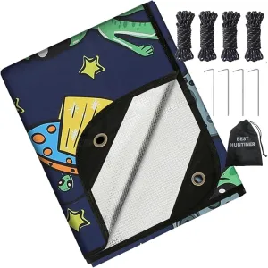 Heavy Duty Survival Blanket -Multifunctional Reflective Tarp Thermal Blanket - 60" x 83" Waterproof Sandproof for Camping Hiking Outdoors Multifunctional Emergency Blanket