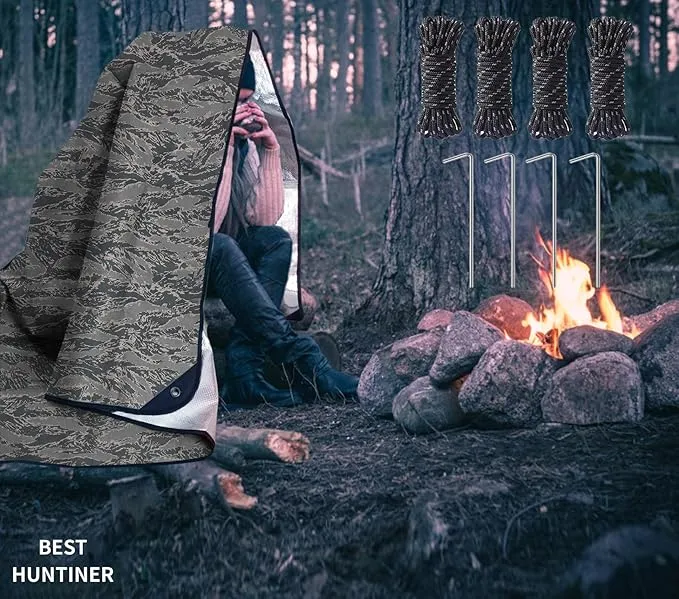 Heavy Duty Survival Blanket -Multifunctional Reflective Tarp Thermal Blanket - 60" x 83" Waterproof Sandproof for Camping Hiking Outdoors Multifunctional Emergency Blanket