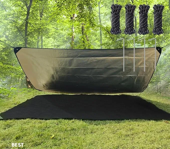Heavy Duty Survival Blanket -Multifunctional Reflective Tarp Thermal Blanket - 60" x 83" Waterproof Sandproof for Camping Hiking Outdoors Multifunctional Emergency Blanket