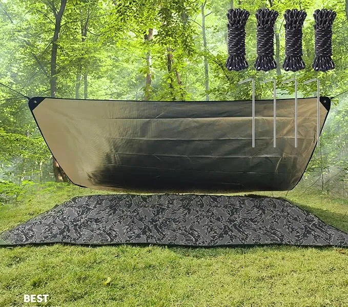 Heavy Duty Survival Blanket -Multifunctional Reflective Tarp Thermal Blanket - 60" x 83" Waterproof Sandproof for Camping Hiking Outdoors Multifunctional Emergency Blanket