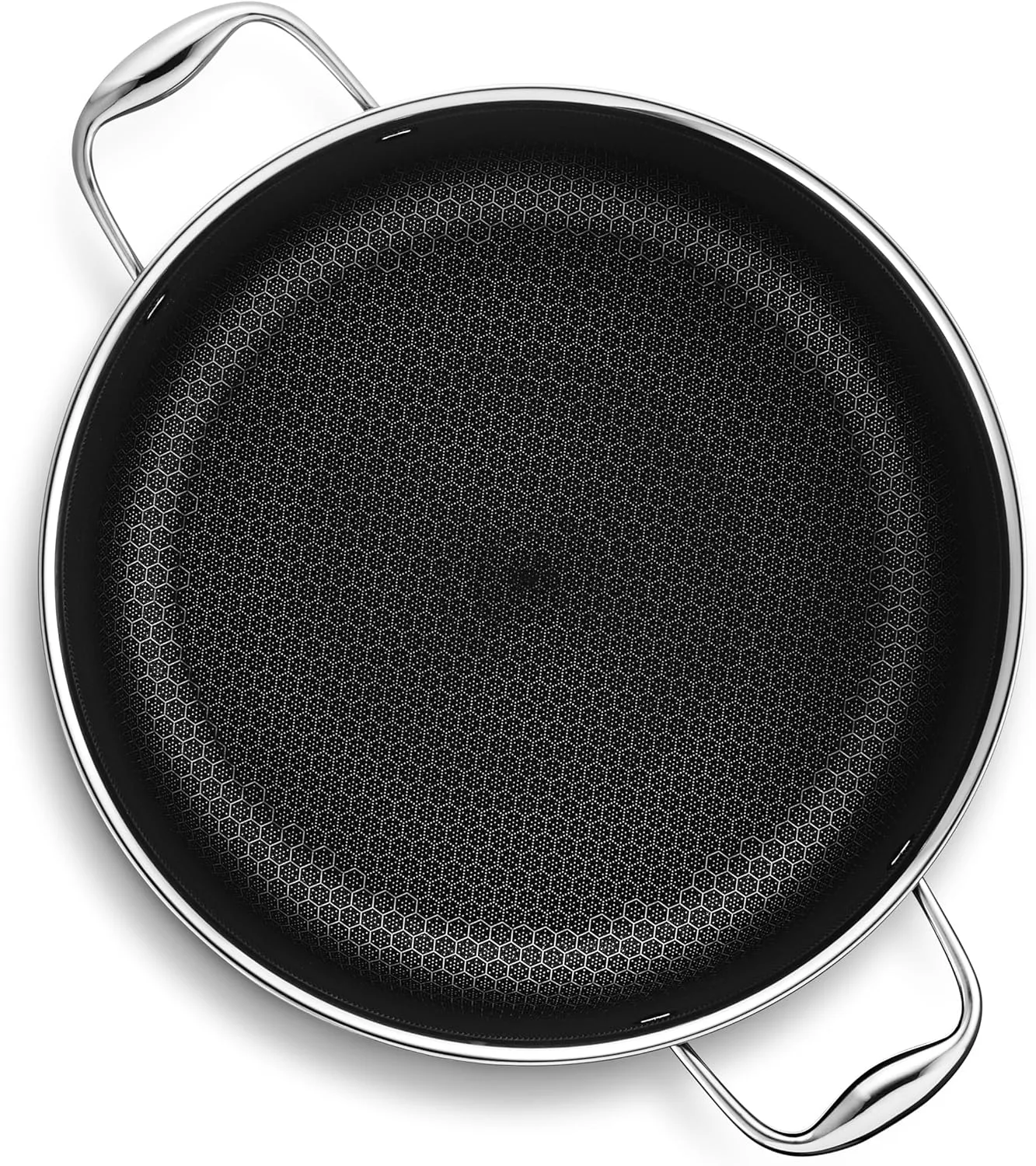 HexClad Hybrid Nonstick 10-Quart Stockpot with Tempered Glass Lid, Stay-Cool Handles, Dishwasher-Friendly, Oven-Safe Up to 900°F, Induction-Ready, Compatible with All Cooktops