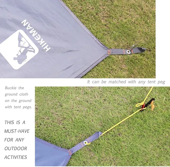 HIKEMAN Waterproof Camping Tarp Portable Tent Footprint with Drawstring Bag Ground Cloth for Outdoor Hiking Picnic (L-83”x71”)