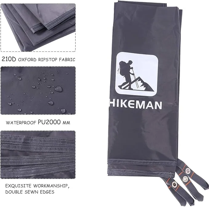 HIKEMAN Waterproof Camping Tarp Portable Tent Footprint with Drawstring Bag Ground Cloth for Outdoor Hiking Picnic (M-83”x55”)
