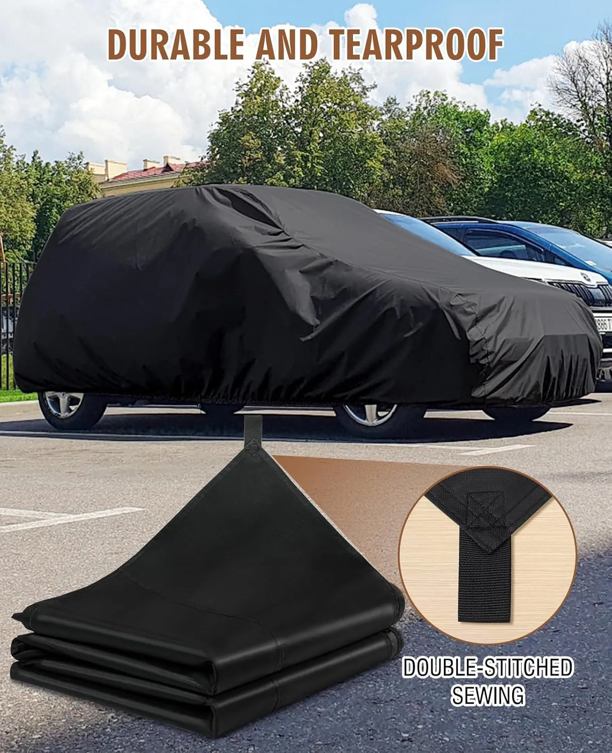 HIRALIY 20 Mil Heavy Duty Waterproof Tarp, 6.5x7ft Black Tarpaulin with Reinforced Webbing Loops, Multipurpose Oxford Canvas Tarp for Firewood, Roof, Camping, Pool