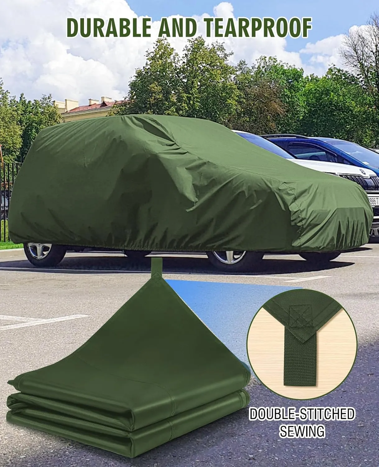 HIRALIY 20 Mil Heavy Duty Waterproof Tarp, 7x12ft Green Tarpaulin with Reinforced Webbing Loops, Multipurpose Oxford Canvas Tarp for Firewood, Roof, Camping, Pool