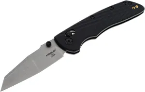 Hogue Deka ABLE Lock Folding Knife 3.25" CPM-MagnaCut Stonewashed Modified Wharncliffe Blade, Black Polymer Handles, AXIS/Crossbar Lock - 24369