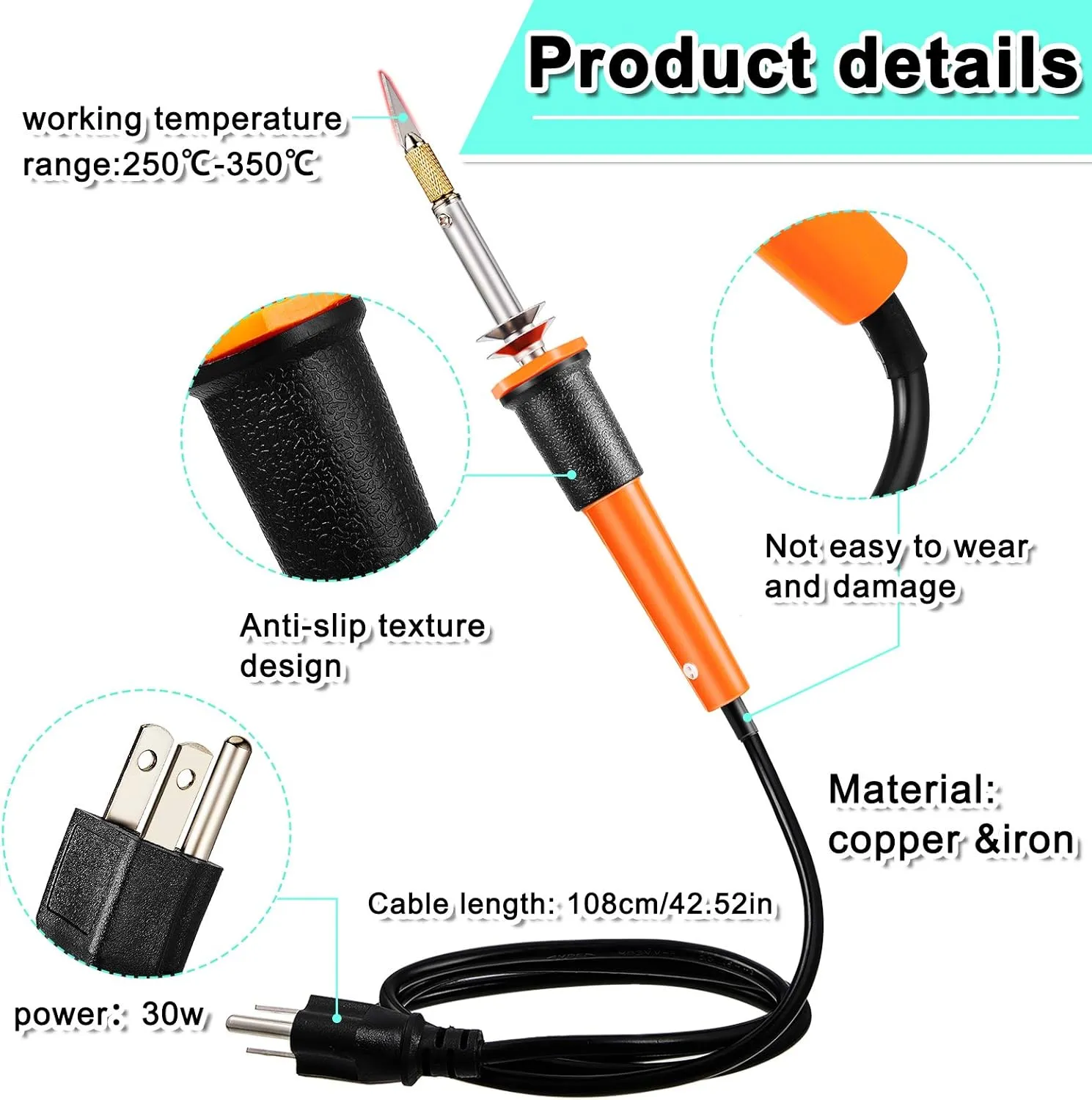Honoson 19 Pieces Electric Hot Knife Cutter Tool, Multipurpose Hot Knife Stencil Cutter with Metal Stand, 14 Blades, 3 Chuck Sleeves for Cutting Carving(Orange)