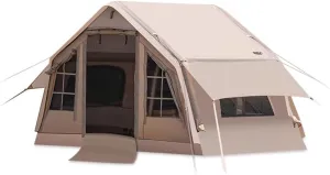 Inflatable Camping Tent with Foyer Easy Setup 4 Season Glamping Tent, 14.42M² Windproof Outdoor Air Tent