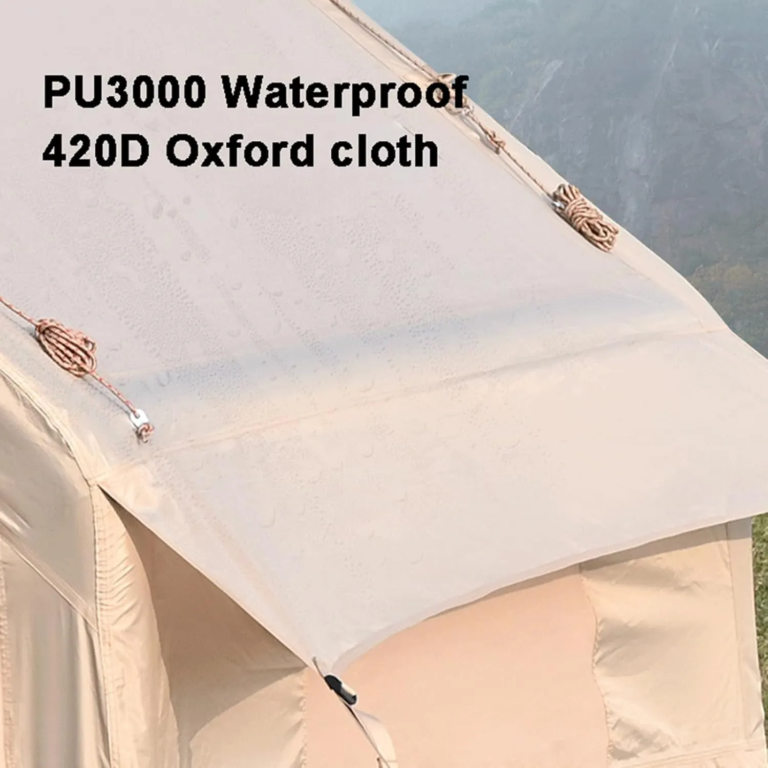 Inflatable Glamping Tent for Travelers, Oxford Outdoor Windproof Waterproof 4 Seasons Easy Setup, Luxury Cabin Tent, Large Inflatable House Tent 6㎡/12㎡