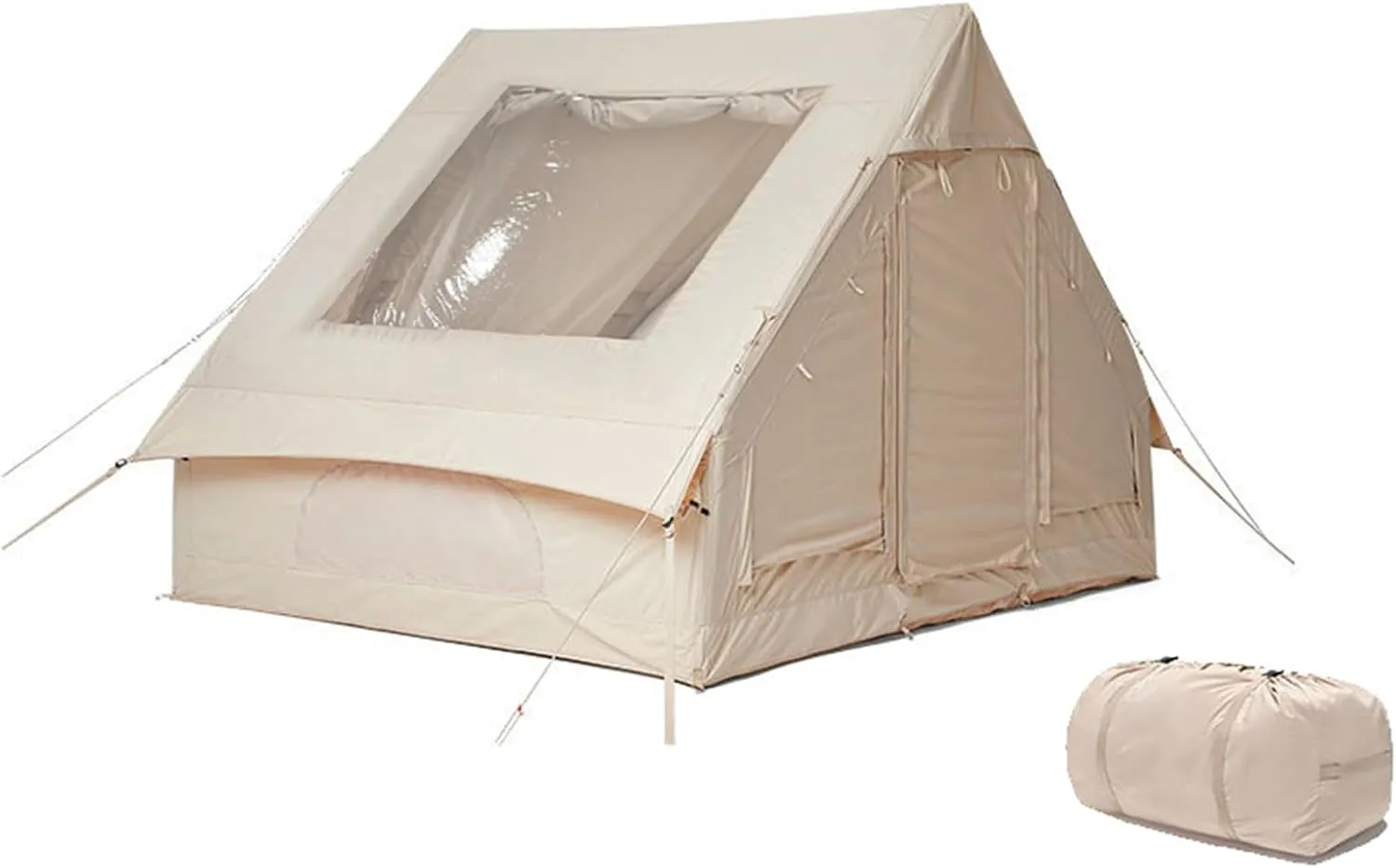 Inflatable Glamping Tent for Travelers, Oxford Outdoor Windproof Waterproof 4 Seasons Easy Setup, Luxury Cabin Tent, Large Inflatable House Tent 6㎡/12㎡