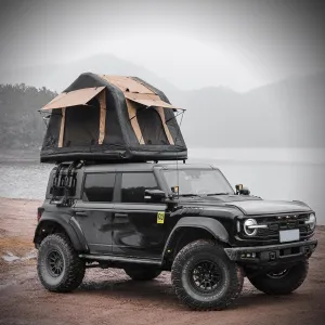 Inflatable Roof Tent for 2-3 People - Quick Setup, Elevated Comfort, Khaki & Black