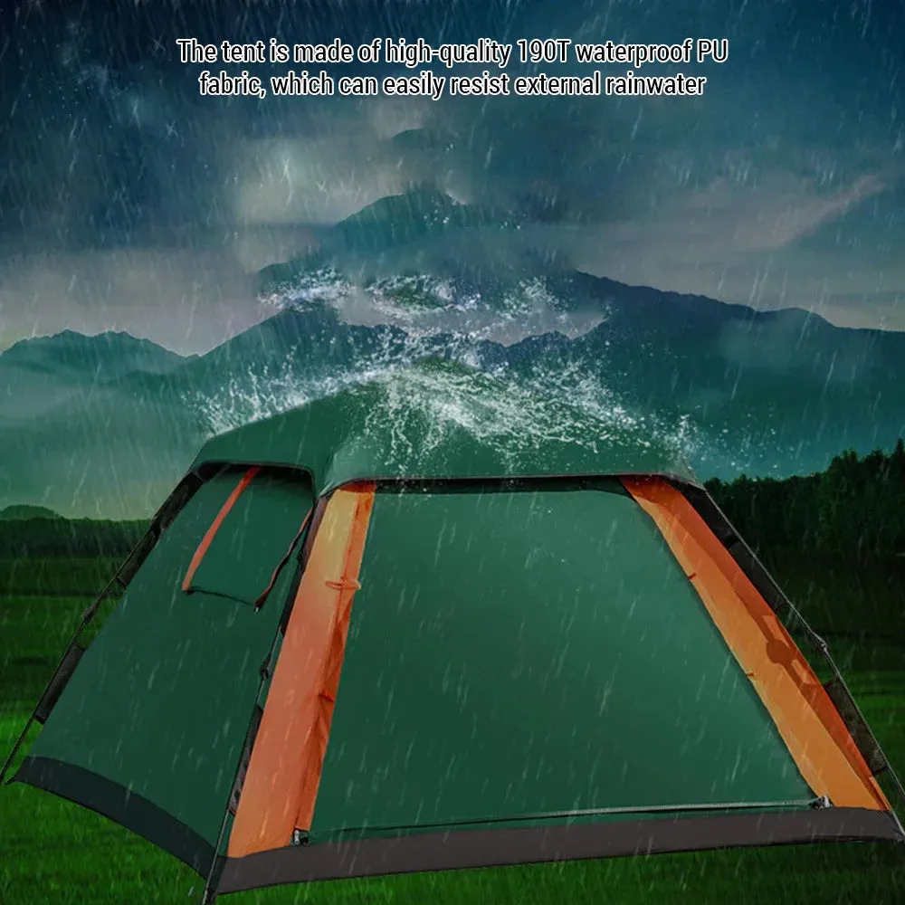 Instant Setup Waterproof Camping Tent for 3 to 4 People with Automatic Quick Open Design