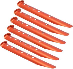 JEOZBM Snow and Sand Tent Stakes Pegs, Aluminum U-Shaped Tent Pegs, 6 Pieces Lightweight Tent Nails for Sand, Snow Field, Tent, Awning, Canopy, Camping