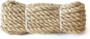 Jute Rope, 1/2 inch x 25 ft, Natural Twisted Manila Ropes, Multipurpose for Indoor/Outdoor Use, Porch Swing Rope, Crafting, Home Decor, Cat Scratch Post
