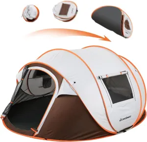Kaimei 4-6 Person Pop Up Tent, Instant Tent for Camping, Spacious Family Tent with Double Doors & Windows, Weather Resistant, Quick Setup