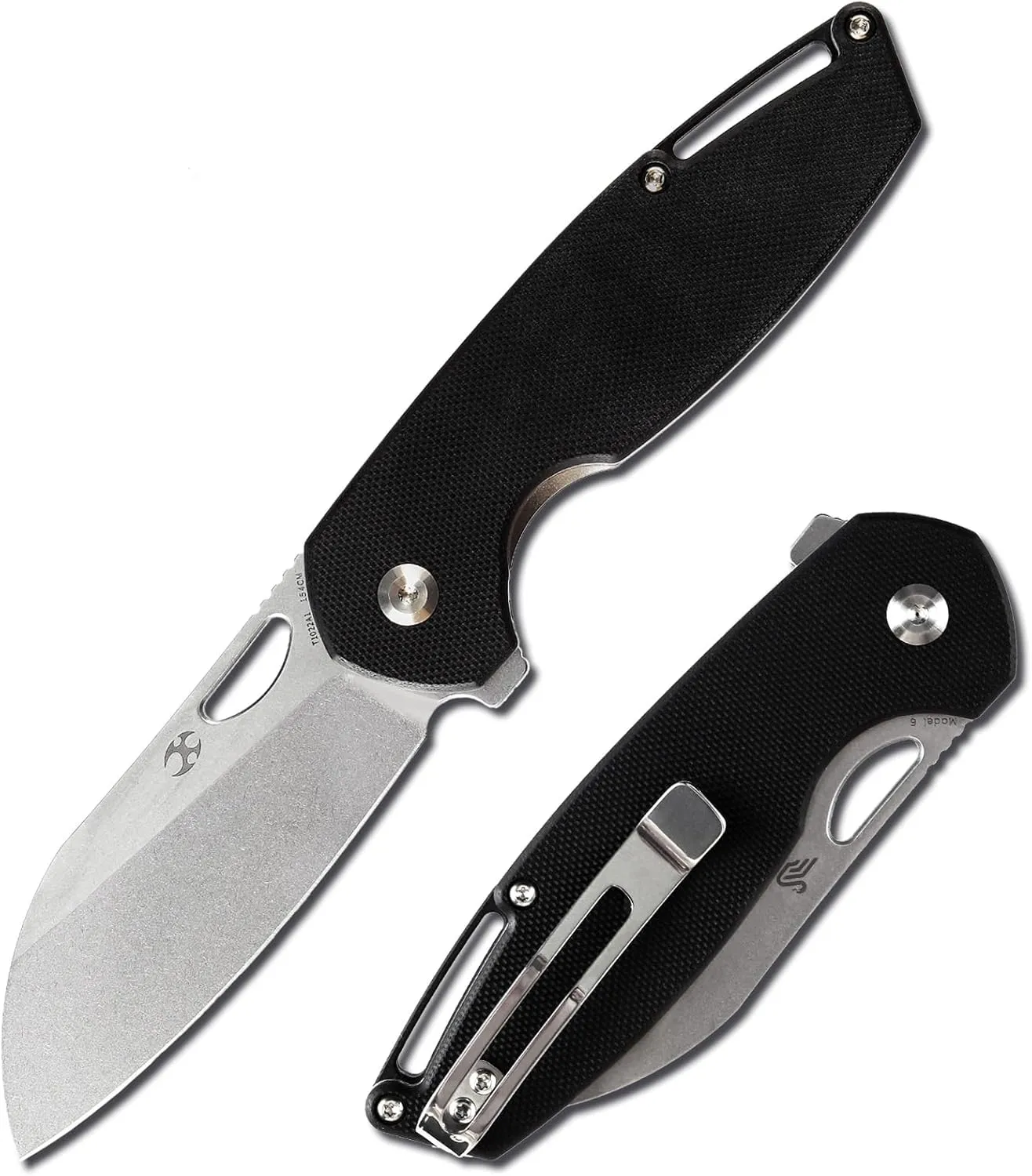 Kansept Model 6 Pocket Folding Knife - 3.1'' 154CM Material with Black G10 Handle - EDC & Camping Folding Knife - T1022A1