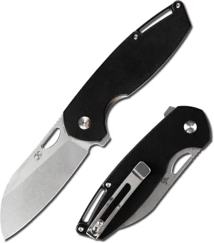 Kansept Model 6 Pocket Folding Knife - 3.1'' 154CM Material with Black G10 Handle - EDC & Camping Folding Knife - T1022A1