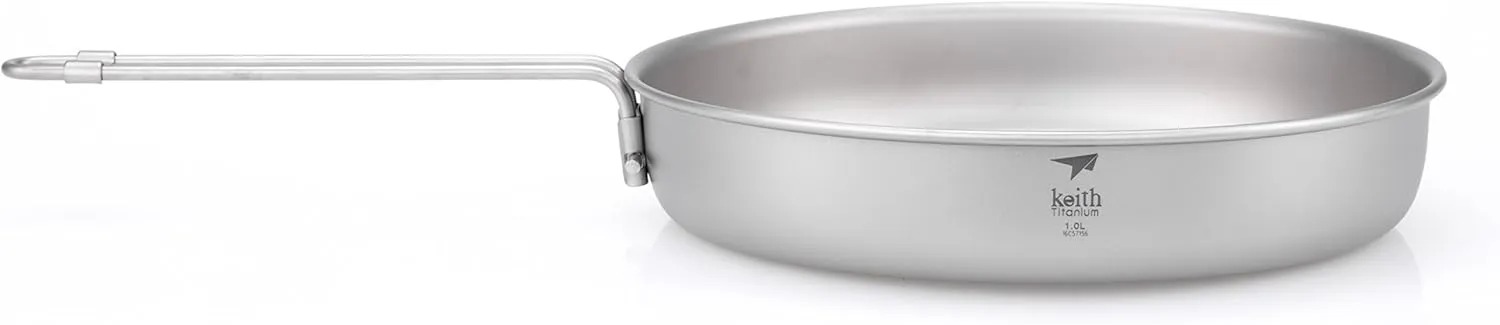 Keith Titanium Ti6034 Fry Pan with Folding Handle - 33.8 fl oz 18th Anniversary: Exclusive Price!
