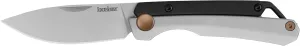 Kershaw Esteem Folding Pocket Knife, 2.5 inch Bead Blasted Stainless Steel Blade, Black and Silver Handle with Bronze Detents, Nail Nick, Pocketclip