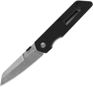 Kershaw Mixtape Pocketknife; 3.1 Inch 8Cr13MoV Stonewashed Stainless Steel Reverse Tanto Blade, Glass Filled Nylon Handle, Manual Opening, Liner Lock and Thumb Disk (2050), Black, Normal