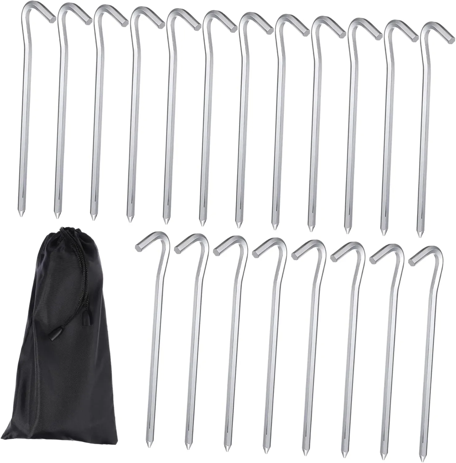 KESYOO 20 Pack Tent Ground Pegs Sturdy Aluminum Alloy Stakes for Tarp Camping Tent Stakes Hexagonal Rods Hooks