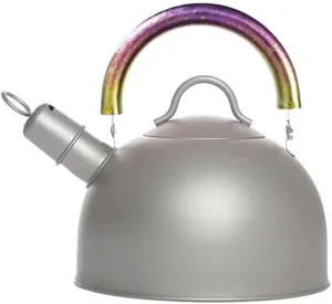 Kettle for Stove top 2L Titanium Kettle with Folding Handles Ultralight Pot with Warning Buzzer Coffee Tea for Outdoor Camping Backpacking Home Kitchen Supplies Teapots (Color : Purple)