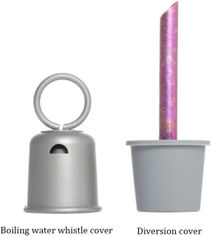 Kettle for Stove top 2L Titanium Kettle with Folding Handles Ultralight Pot with Warning Buzzer Coffee Tea for Outdoor Camping Backpacking Home Kitchen Supplies Teapots (Color : Purple)