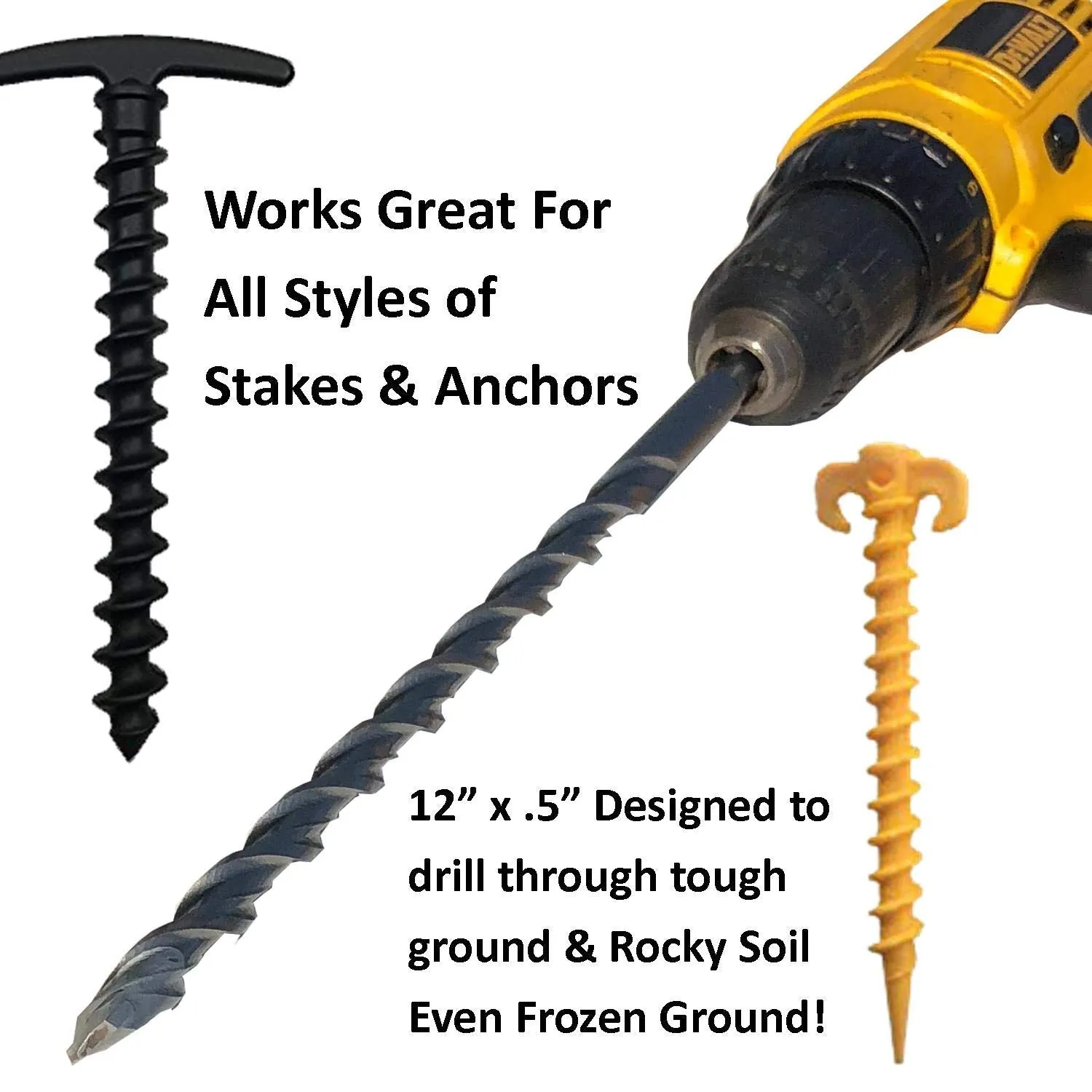 Keyfit Tools AnchorBit Pilot Hole Driver for Screw in Tent Stakes & Ground Anchors Designed for Tough Soils, Hardpan, Rocky Ground Even Frozen Ground