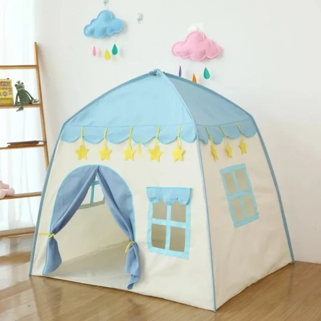 Kids Indoor Outdoor Castle Princess Tent Bed Little Castle Princess Oversized House Folding Game Birthday Gifts
