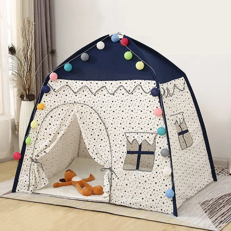 Kids Indoor Outdoor Castle Princess Tent Bed Little Castle Princess Oversized House Folding Game Birthday Gifts