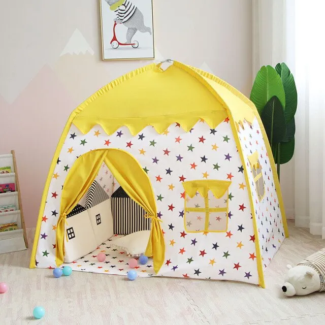 Kids Indoor Outdoor Castle Princess Tent Bed Little Castle Princess Oversized House Folding Game Birthday Gifts