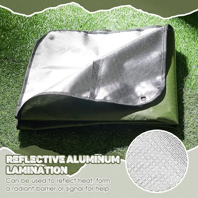 Kingdder Heavy Duty Emergency Blankets for Survival Insulated Thermal Reflective Tarp Thermal Blanket for Camping Reusable Infrared Blocked Emergency Blankets for Rescue Car Camping Hiking