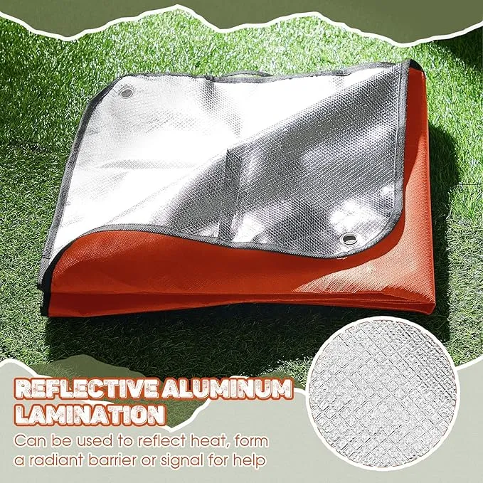 Kingdder Heavy Duty Emergency Blankets for Survival Insulated Thermal Reflective Tarp Thermal Blanket for Camping Reusable Infrared Blocked Emergency Blankets for Rescue Car Camping Hiking