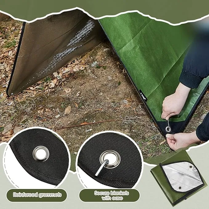 Kingdder Heavy Duty Emergency Blankets for Survival Insulated Thermal Reflective Tarp Thermal Blanket for Camping Reusable Infrared Blocked Emergency Blankets for Rescue Car Camping Hiking