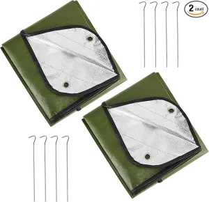 Kingdder Heavy Duty Emergency Blankets for Survival Insulated Thermal Reflective Tarp Thermal Blanket for Camping Reusable Infrared Blocked Emergency Blankets for Rescue Car Camping Hiking
