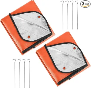 Kingdder Heavy Duty Emergency Blankets for Survival Insulated Thermal Reflective Tarp Thermal Blanket for Camping Reusable Infrared Blocked Emergency Blankets for Rescue Car Camping Hiking