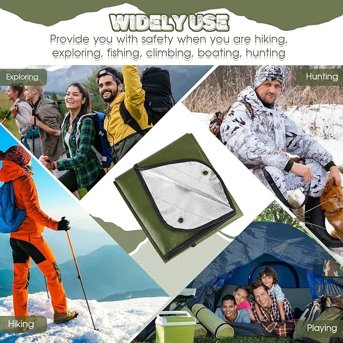 Kingdder Heavy Duty Emergency Blankets for Survival Insulated Thermal Reflective Tarp Thermal Blanket for Camping Reusable Infrared Blocked Emergency Blankets for Rescue Car Camping Hiking