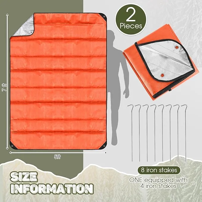 Kingdder Heavy Duty Emergency Blankets for Survival Insulated Thermal Reflective Tarp Thermal Blanket for Camping Reusable Infrared Blocked Emergency Blankets for Rescue Car Camping Hiking