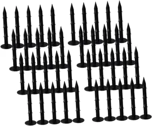 Kisangel 120pcs Plastic Garden Stakes Ground Pegs for Tarp Tent and Landscaping Lightweight Lawn Fixing for Camping Artificial Turf and Garden Use