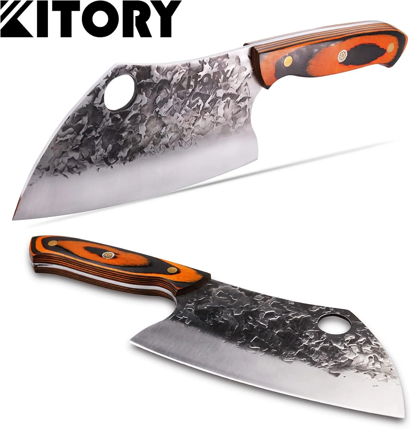 Kitory Serbian Chef Knife Meat Cleaver Forged Butcher Chopping Kitchen Knife, Full Tang, High Carbon Steel, Mosaic Rivet Pakkawood Handle for Home&Restaurant 2025 Gifts