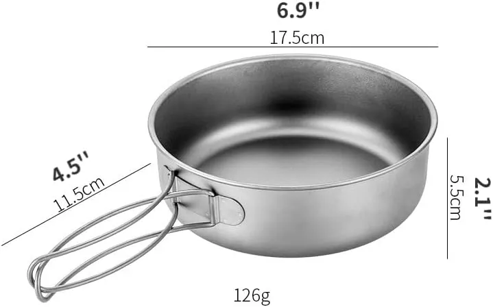 kkekos Titanium Frying Pan Outdoor Camping Titanium Skillet Lightweight Ti Pot