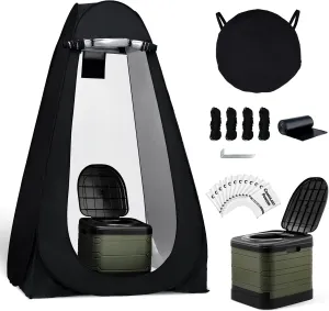KNINE OUTDOORS Portable Camping Toilets for Adult, Outdoor Toilet for Camping, Privacy Tent with Carry Bags, Portable Potty, Washable and Foldable for RV Travel