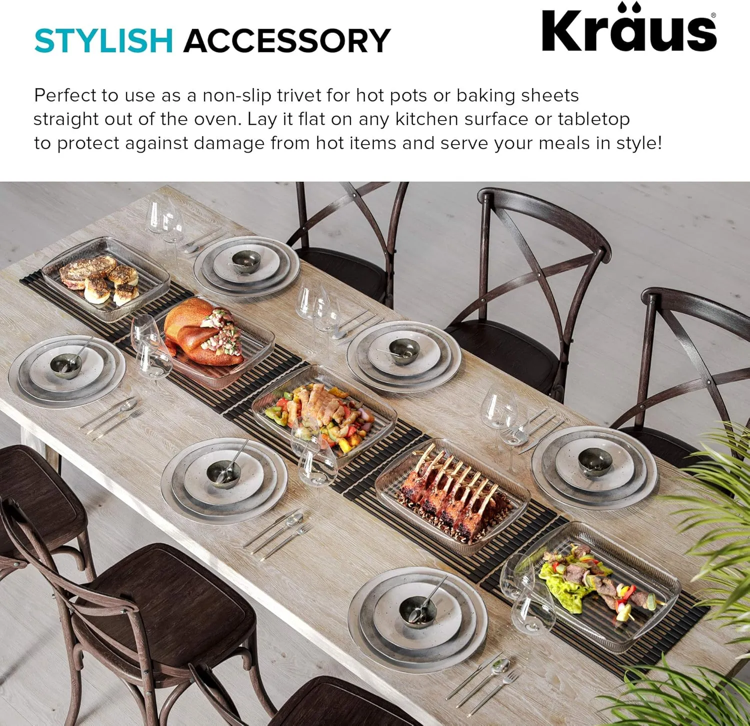 Kraus Multipurpose Workstation Sink Roll-Up Dish Drying Rack, Colander and Trivet in Red, KRM-11RD