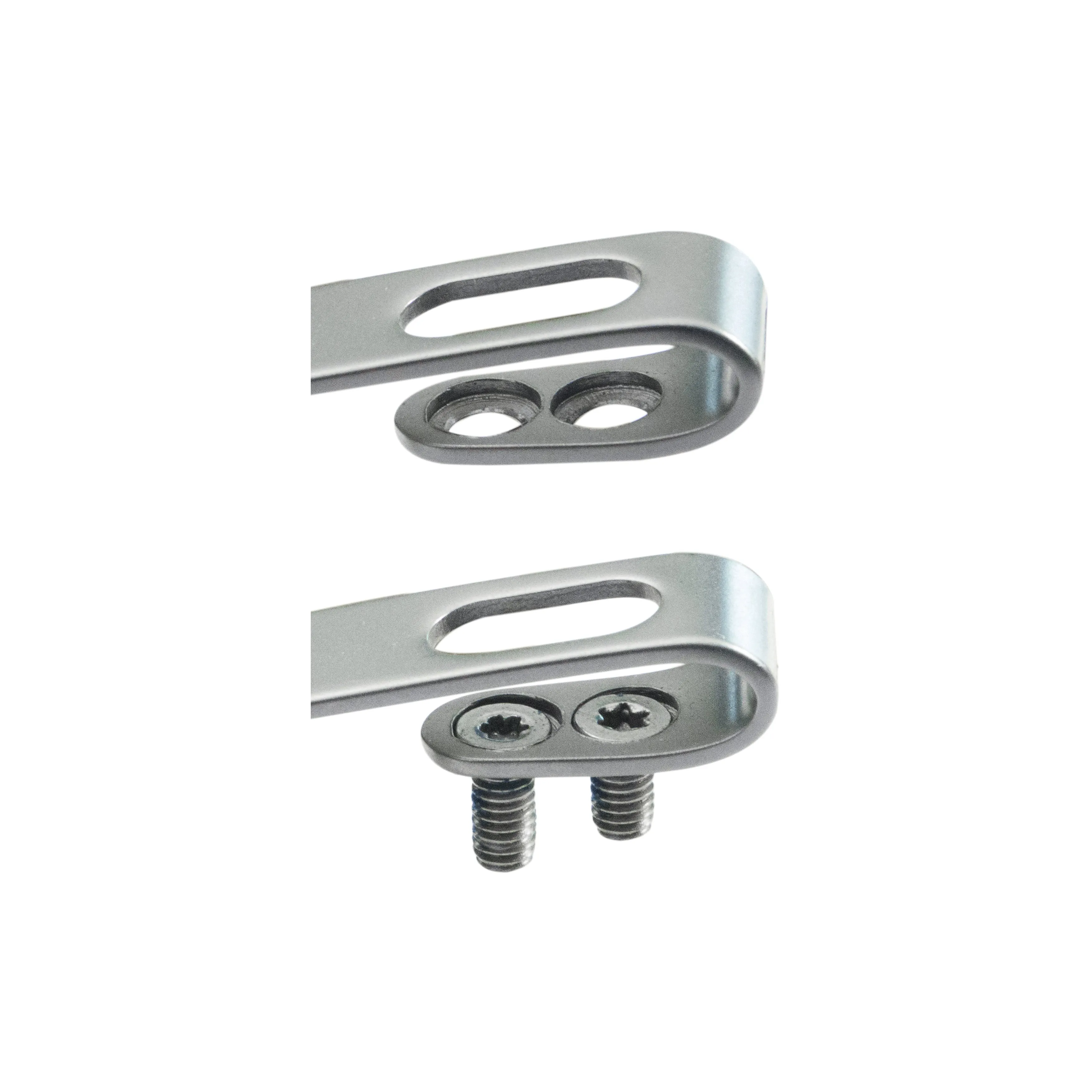 Kubey Stainless Steel Deep Carry Reversible Clip for Folding Knives, 2 Pieces with 4 Screws, Grey, KH002